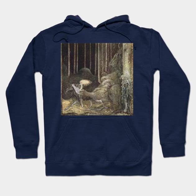 Princess Tuvstarr and Leap the Elk - John Bauer Hoodie by forgottenbeauty